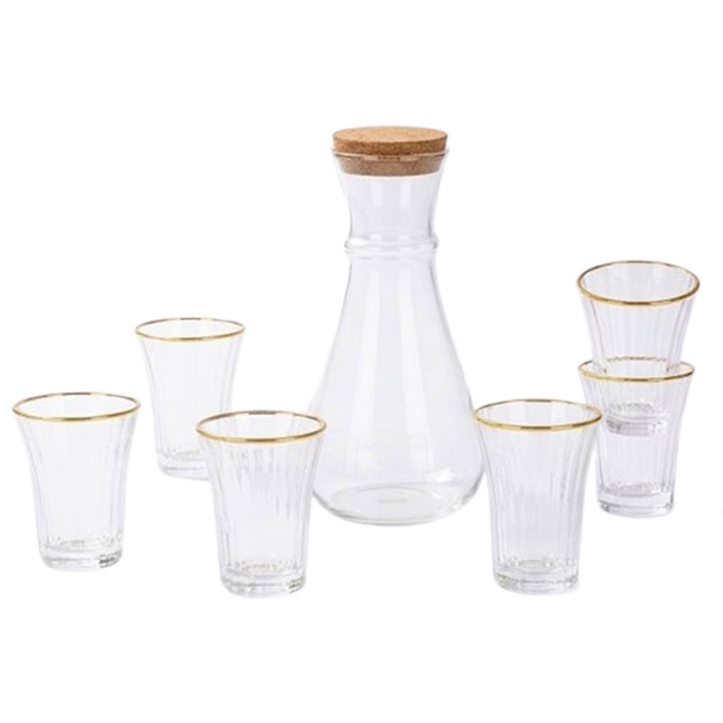 Service à Eau & Boissons de 7 pièces Élégance Dorée