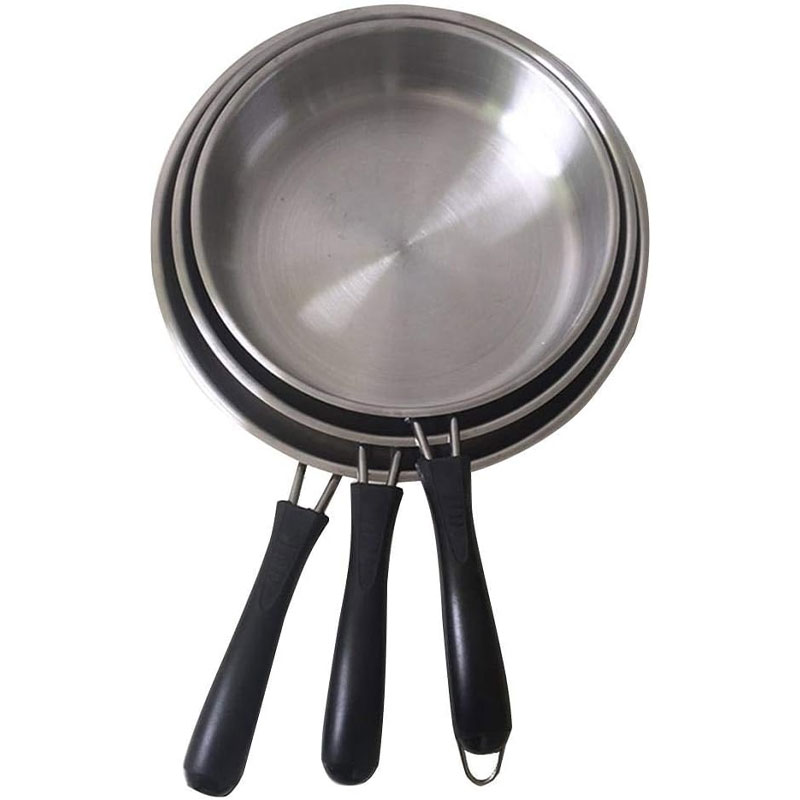 Set De 3 Poêles à Frire 22cm,24cm&26cm - Inox