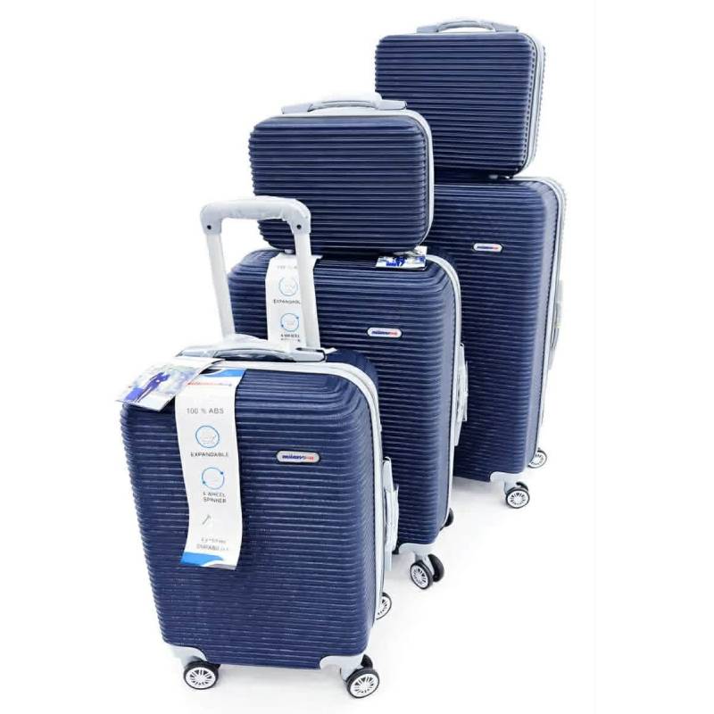 Set de 5 valises MILANO BAG avec 4 roues à 360° - Bleu