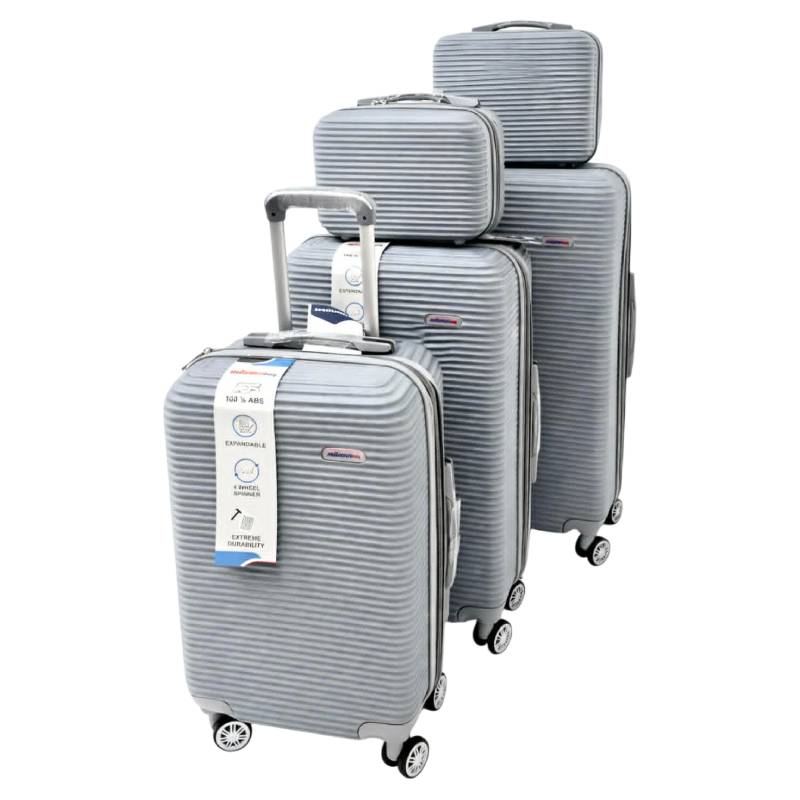 Set de 5 valises MILANO BAG avec 4 roues à 360° - Gris