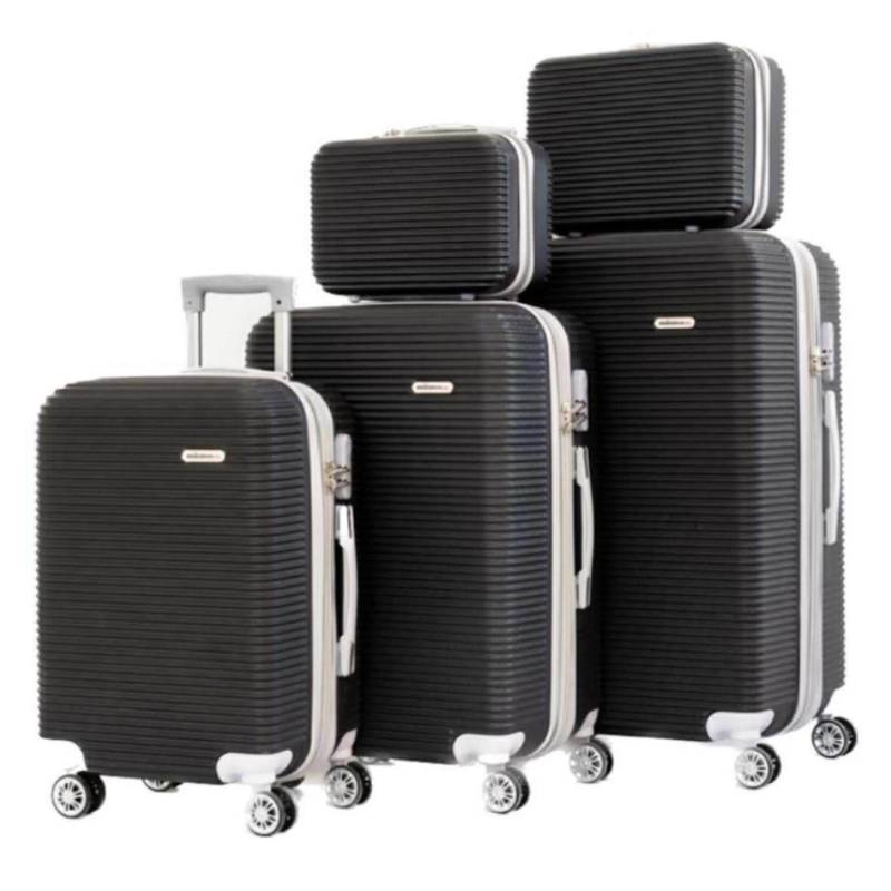 Set de 5 valises MILANO BAG avec 4 roues à 360° - Noir