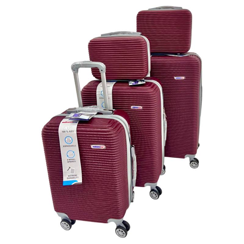 Set de 5 valises MILANO BAG avec 4 roues à 360° - Rose