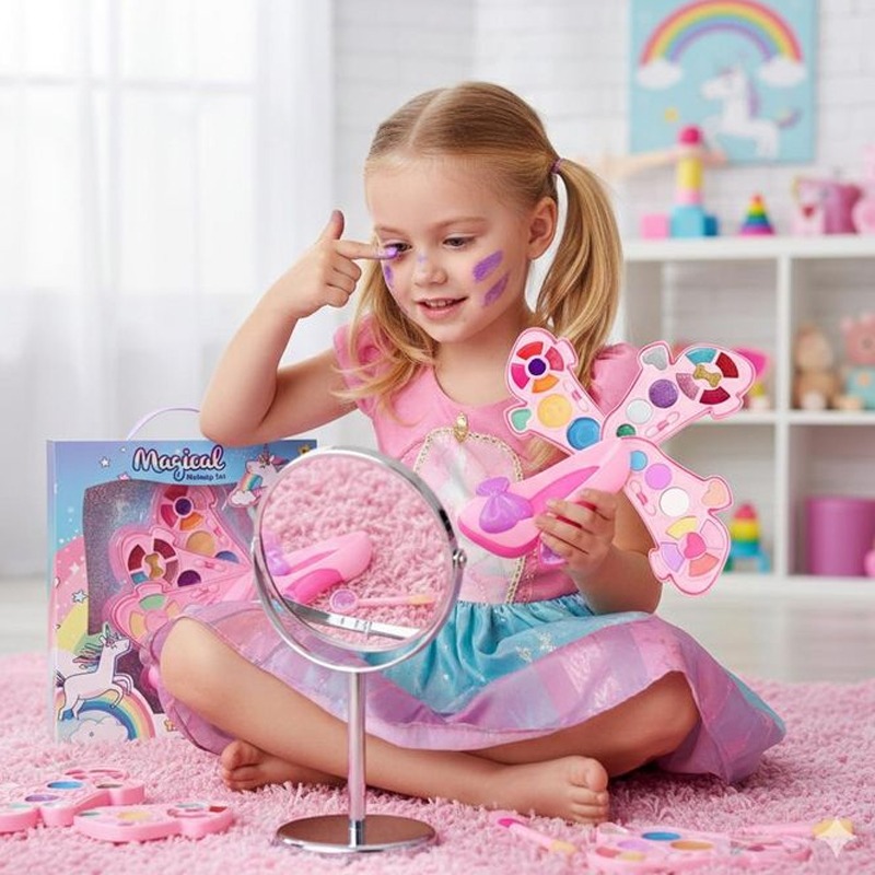 Set De Maquillage Pour Fille en Forme de Chaussure ZR-11D - Image 4