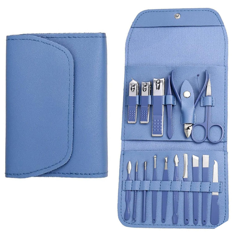 Kit de manucure avec coupe-ongles 16 Pièces - Bleu