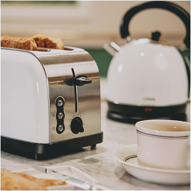 Set Petit Dejeuner Vintag LIVOO Bouilloire Et Grille-pains - Blanc - Image 6