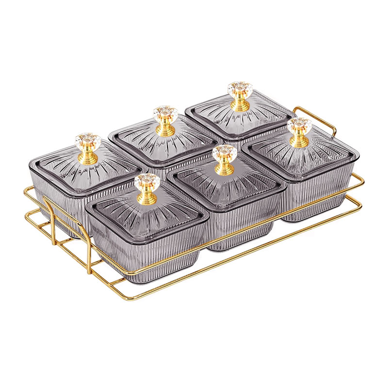Set De 6 Bols Avec Support Métallique