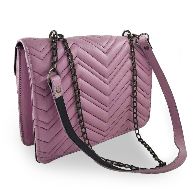 Sac Bandoulière MODALINE Silena avec Chaine - Gris & Violet - Image 2