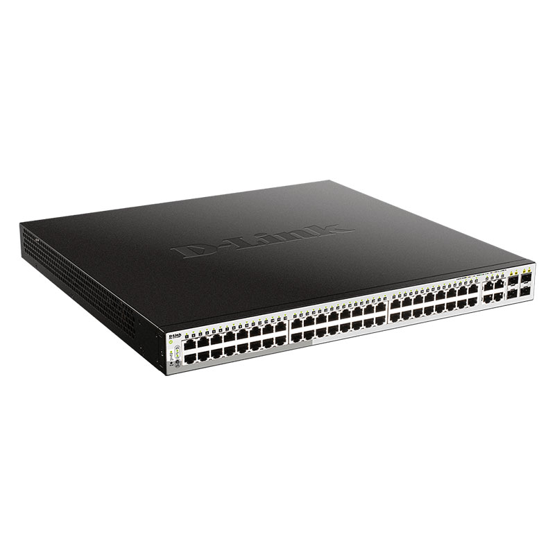 Smart Switch D-LINK DGS-1210-52MP Montable 48 ports 10/100/1000 Mbps POE 4 x Gigabit GbE/SFP - Image 2