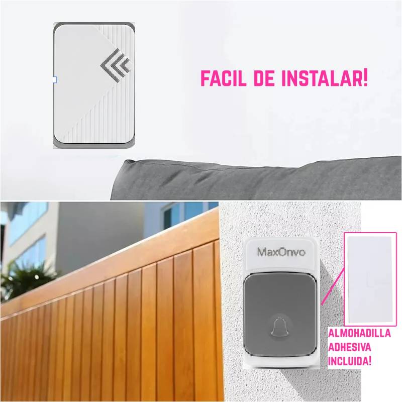 Sonnette MAXONVO Sans Fil Doorbell technologie RF - Blanc - Image 2