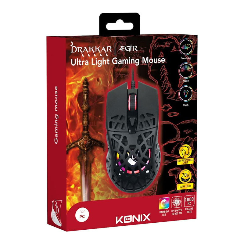 Souris Filaire Gamer KONIX Drakkar Aegir Ultra Light - Noir - Image 5