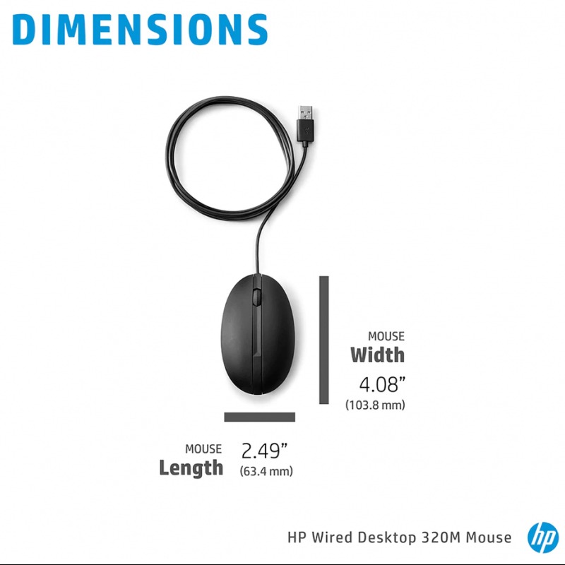 Souris Filaire HP 320M - Noir - Image 5