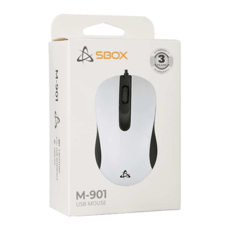 Souris Filaire Optique SBOX M-901 - Blanc - Image 3