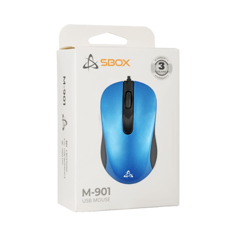 Souris Filaire Optique SBOX M-901 - Bleu - Image 3