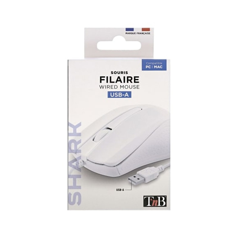 Souris Filaire TNB SHARK USB-A - Blanc - Image 3