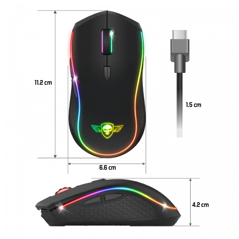 Souris Gamer Sans Fil SPIRIT OF GAMER PRO M9 RGB - Noir - Image 5