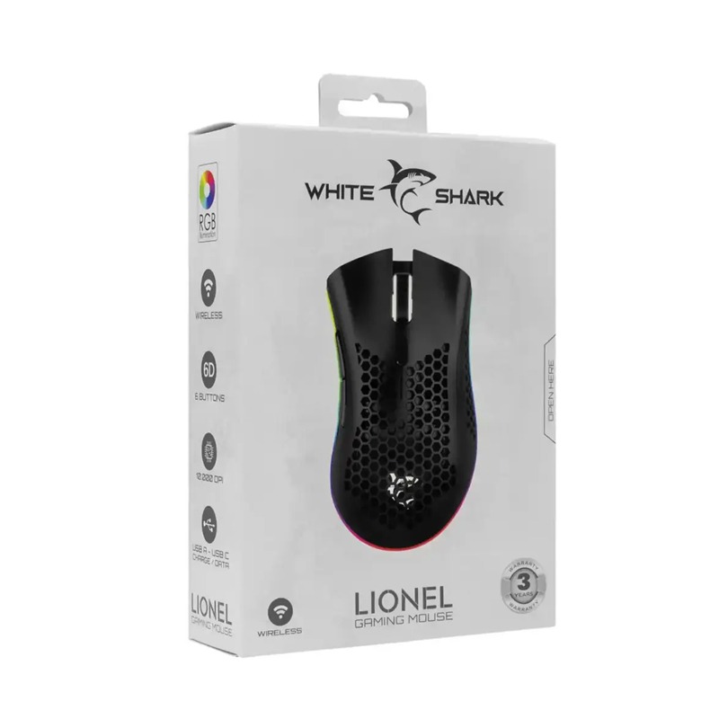 Souris Gamer Sans Fil WHITE SHARK LIONEL WGM-5012 - Noir - Image 5