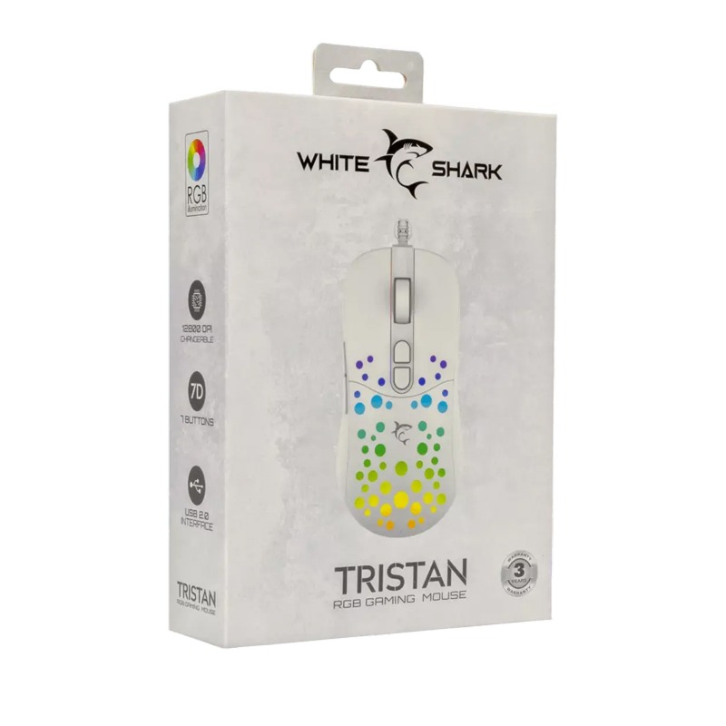 Souris Gamer WHITE SHARK GM-9004 Tristan - Blanc  - Image 4