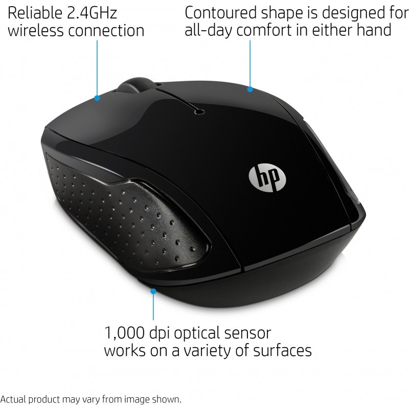 Souris Optique HP  sans Fil 200 - Noir (X6W31AA) - Image 6