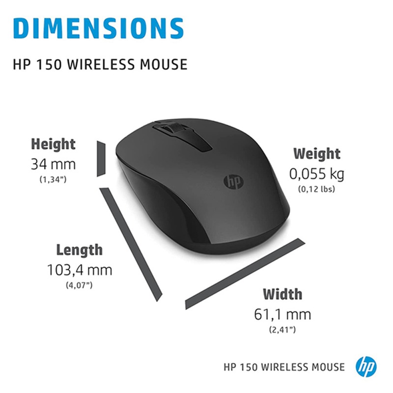 Souris Optique Sans Fil HP 150 - Noir - Image 6
