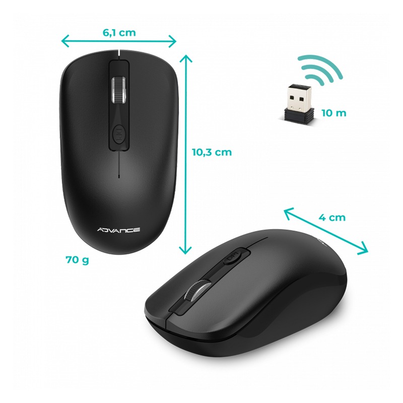Souris Sans fil ADVANCE Slimfit - Noir  - Image 6