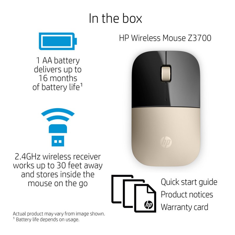 Souris sans fil HP Z3700 - Gold ( X7Q43AA) - Image 5