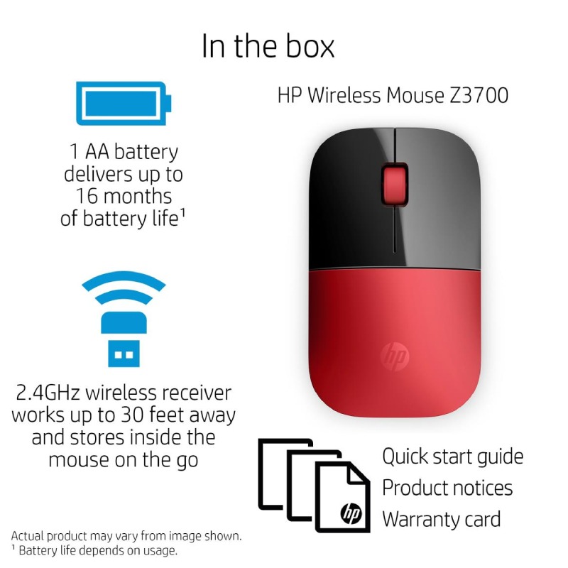 Souris sans fil HP Z3700 - Rouge - Image 6