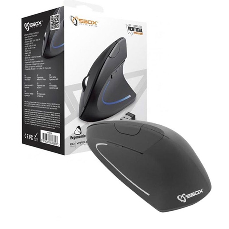 Souris Sans Fil Optique Vertical SBOX VM-065 - Noir - Image 5