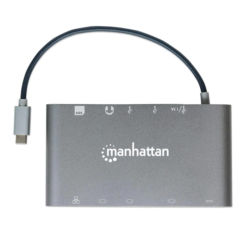 Station d'accueil MANHATTAN SP USB-C PD 7 en 1 - Gris - Image 5