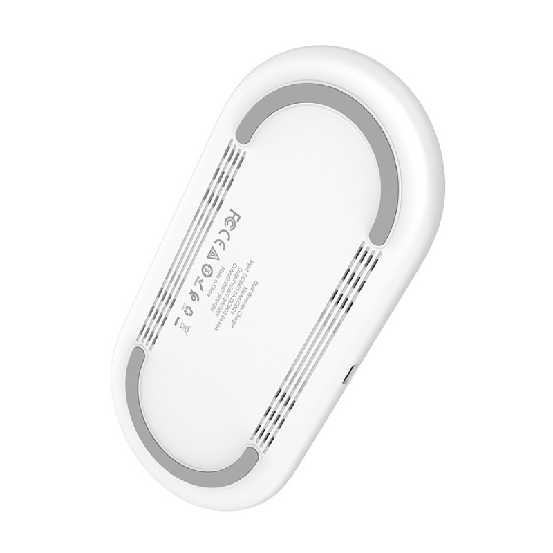 Station De Charge Sans Fil HOCO CW23 - Blanc - Image 3
