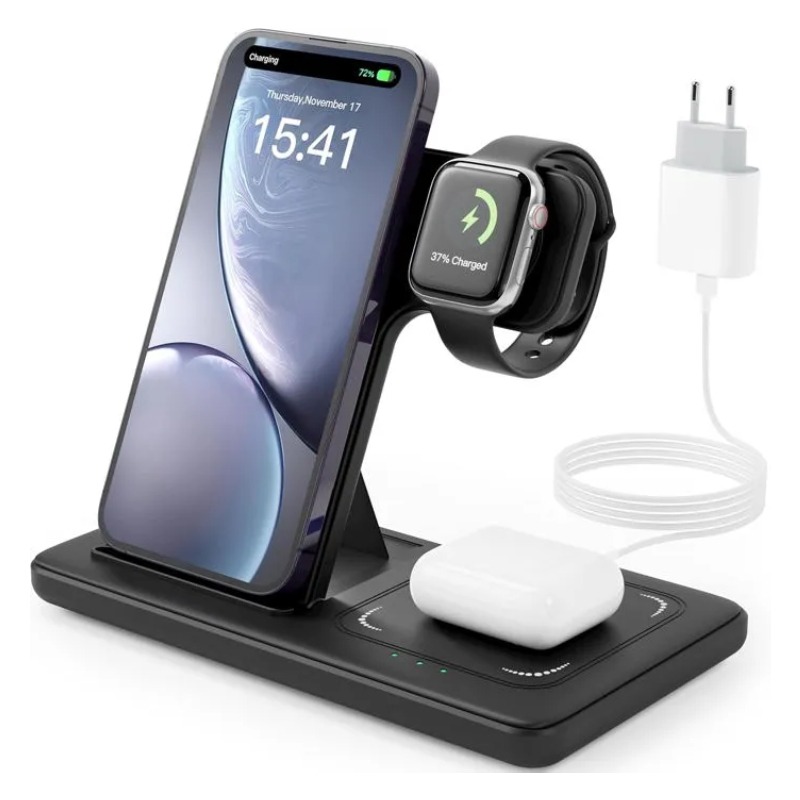 Station De Chargeur Multi-fonction 3en1 - Couleur Noir