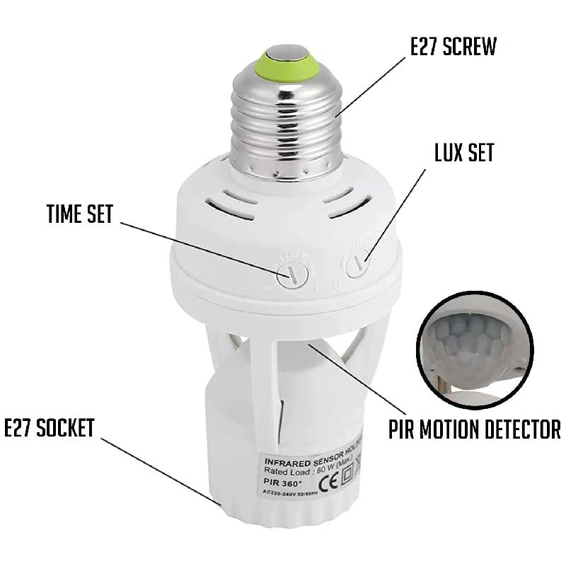 Support Ampoule E27 Intelligent avec Capteur de Mouvement - Image 2