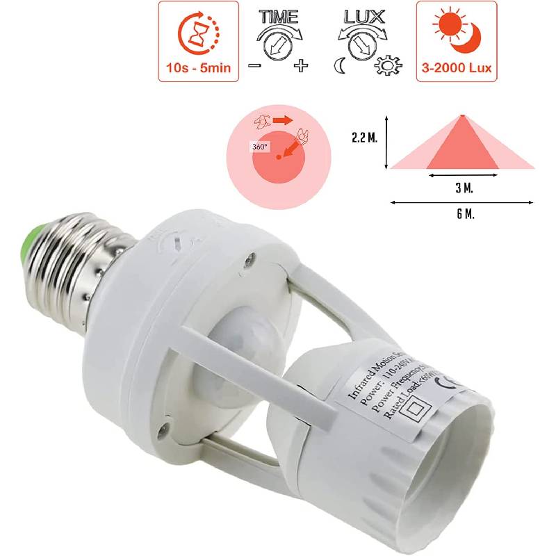 Support Ampoule E27 Intelligent avec Capteur de Mouvement - Image 4