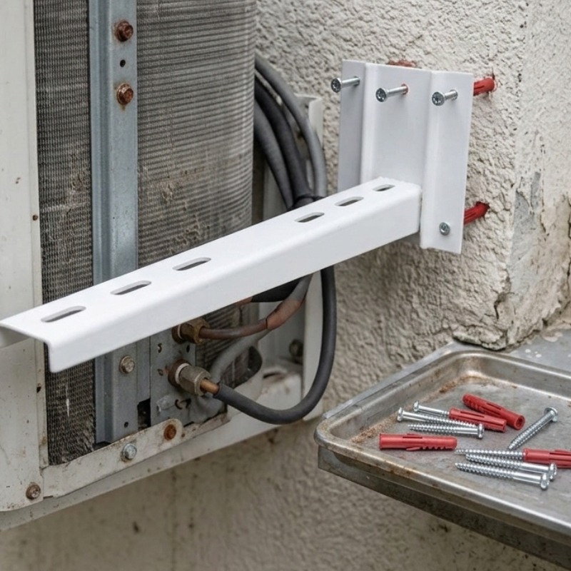 SUPPORT CLIMATISEUR PRO DE 9000 à 24000 BTU + 8 TIRFOND et 8 CHEVILLES - Image 4