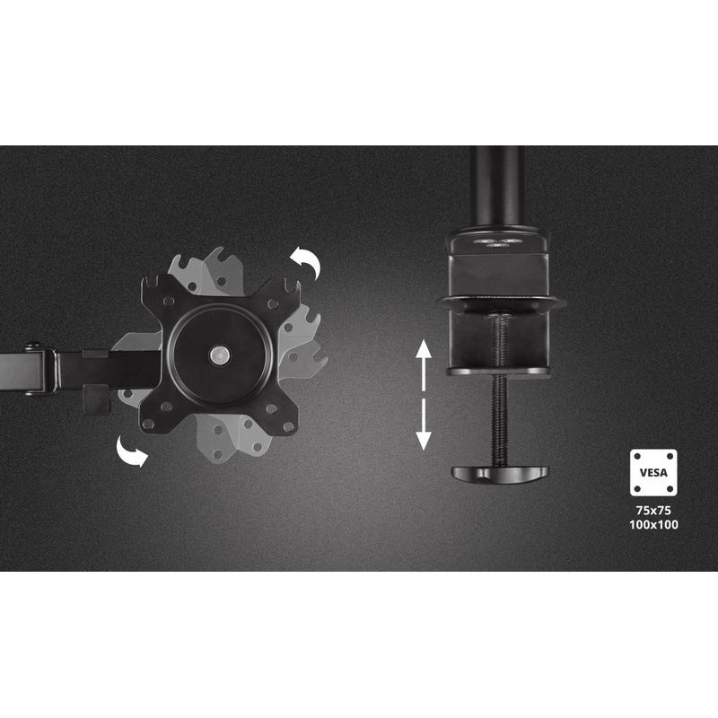 Support de Bureau TRUST GXT 1120 Pour 2 Moniteurs - Noir - Image 8