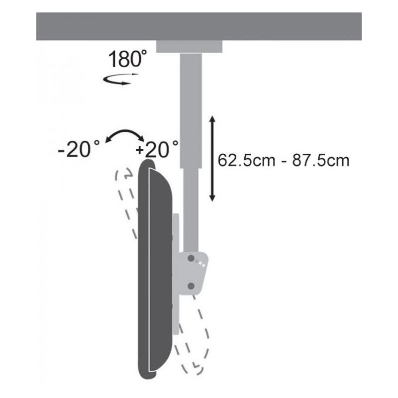 Support De Plafond SBOX CPLB-28S Pour TV 23''- 43'' - Image 2