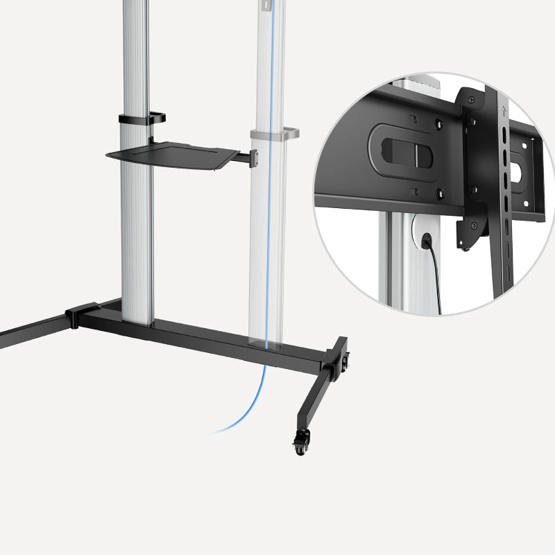 Support Mobile MANHATTAN En Aluminium Avec Etagères Pour TV 60" - 100" (462563) - Image 5