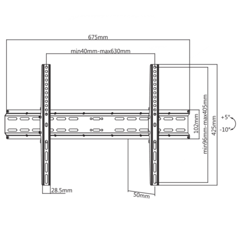 Support Mural Fixe SBOX PLB-2546T-2 Pour TV 37''-80'' - Image 3