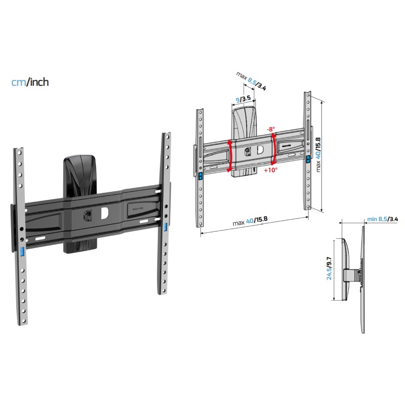 Support Mural MELICONI EXTRA 400 Pour TV 32'' - 77'' - Image 5