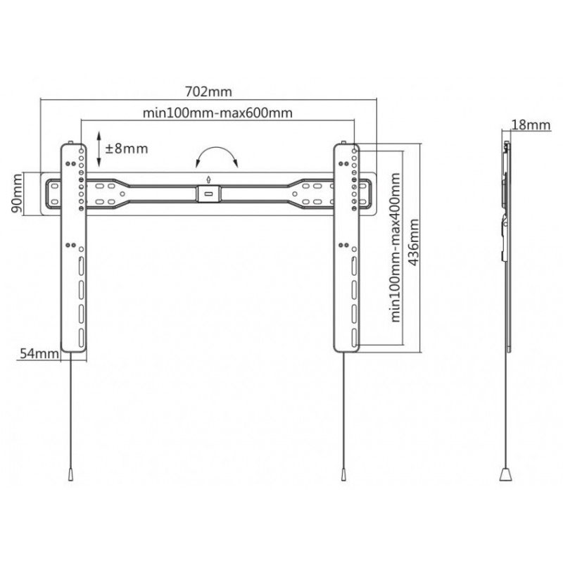 Support Mural SBOX Fixe PLB-5746F Pour TV 37''-70'' - Image 5