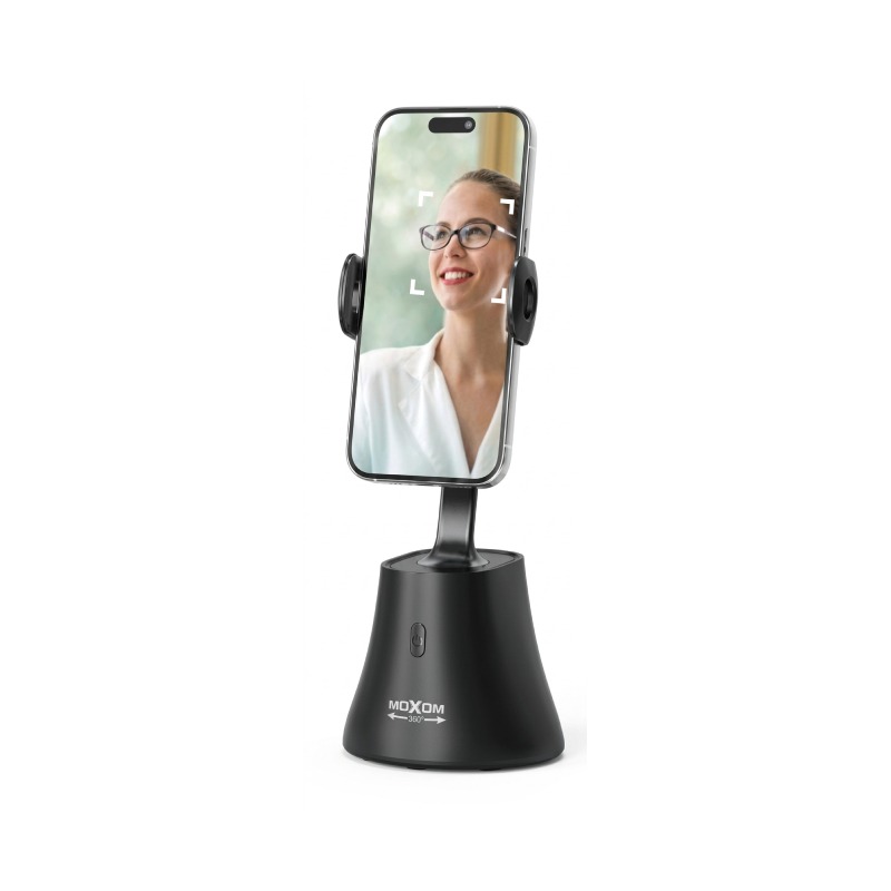 Support Smartphone MOXOM De Suivi Automatique a Rotation 360° - Noir - Image 2