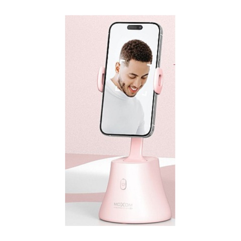 Support Smartphone MOXOM De Suivi Automatique a Rotation 360° - Rose - Image 3