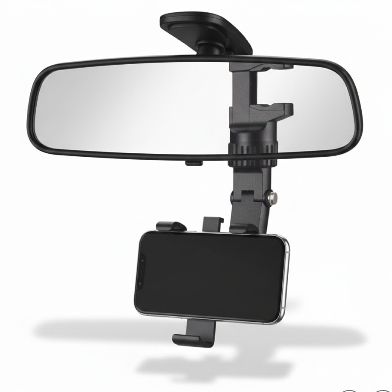 Support Téléphone Pour Rétroviseur de Voiture - Noir  - Image 3