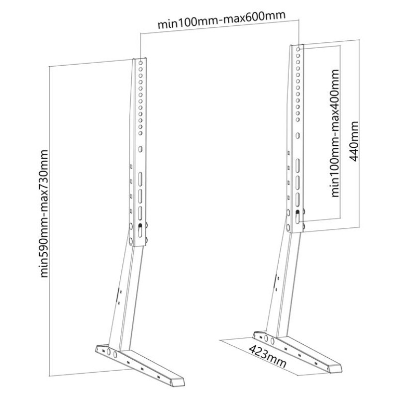 Support TV de Table Gembird TVS-D70F-01 37" à 70" Réglable - Image 5