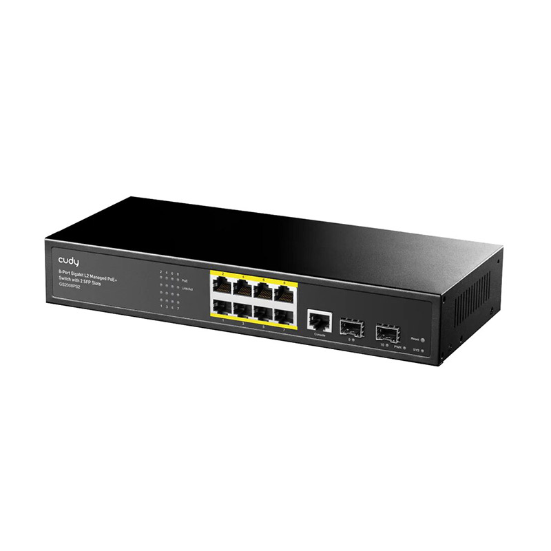Switch CUDY GS2008PS2 Gigabit POE 8 Ports + équipé de 2 emplacements Gigabit SFP 120W - Image 2