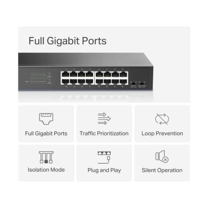 Switch de Bureau MERCUSYS TL-MS116GS 16 Ports Gigabit - Noir  - Image 4