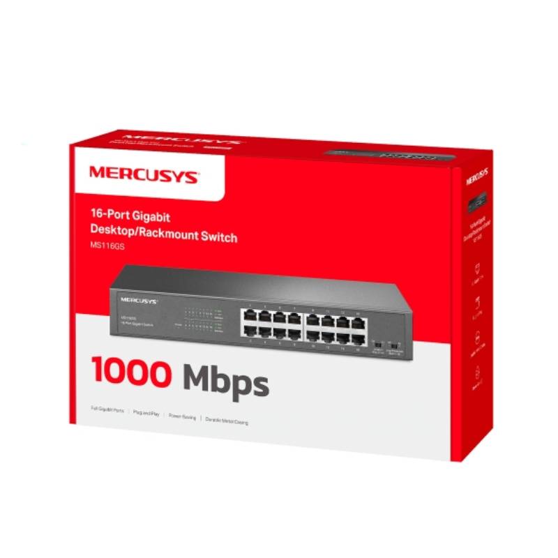 Switch de Bureau MERCUSYS TL-MS116GS 16 Ports Gigabit - Noir  - Image 5