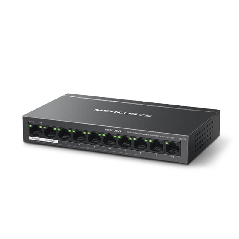 Switch de bureau MERCUSYS MS110P 10 Ports /100 MBPS 8 PORTS POE+ BUDGET POE 65W - Image 2