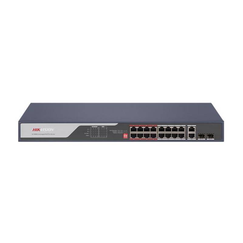 Switch HIKVISION DS-3E0318P-E-C 16 ports POE Fast Ethernet et 2 ports Gigabit