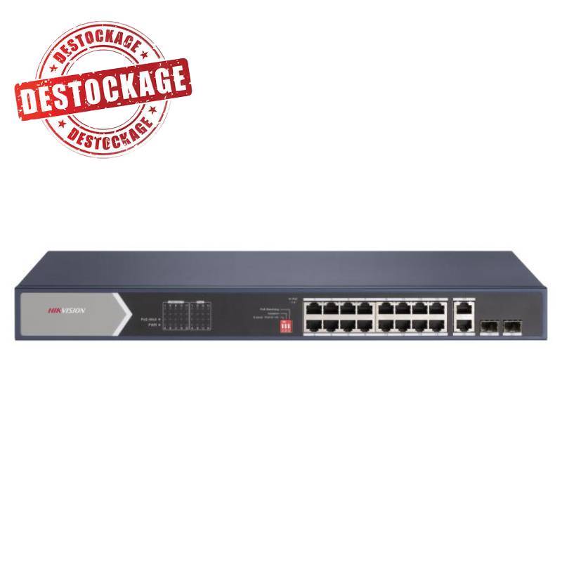 Switch HIKVISION DS-3E0520HP-E 16 Port Gigabit Smart POE / 2 Gigabit SFP, Photo boutique MyTek chez MyTek