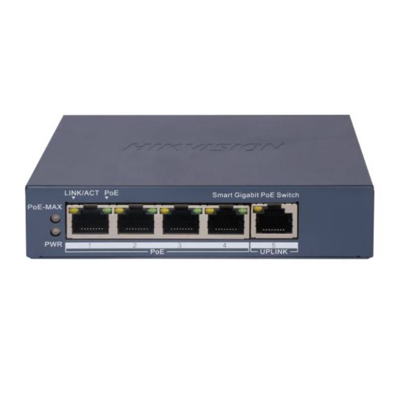 Hikvision DS-3E1505P-EI commutateur réseau Géré Gigabit Ethernet (10/100/1000) Connexion Ethernet, supportant l'alimentation via ce port (PoE) Gris, Photo boutique MyTek chez MyTek